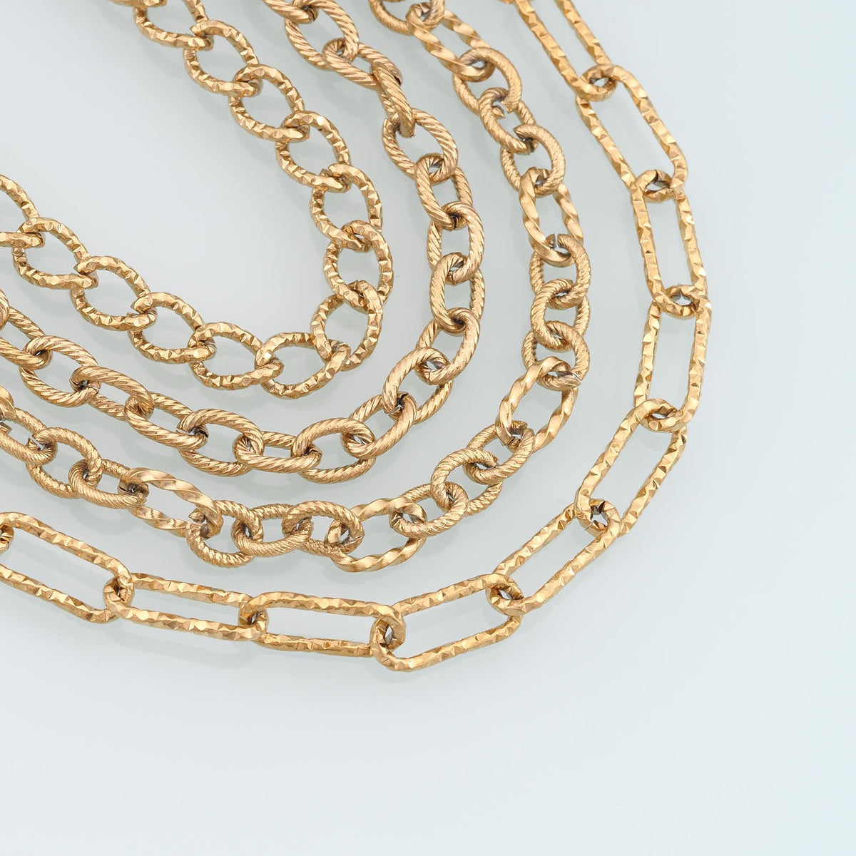 Stainless Steel Twist Oval Chain,14K Gold Stainless Steel Chain,Waterproof Chain for DIY Necklace Bracelet Making