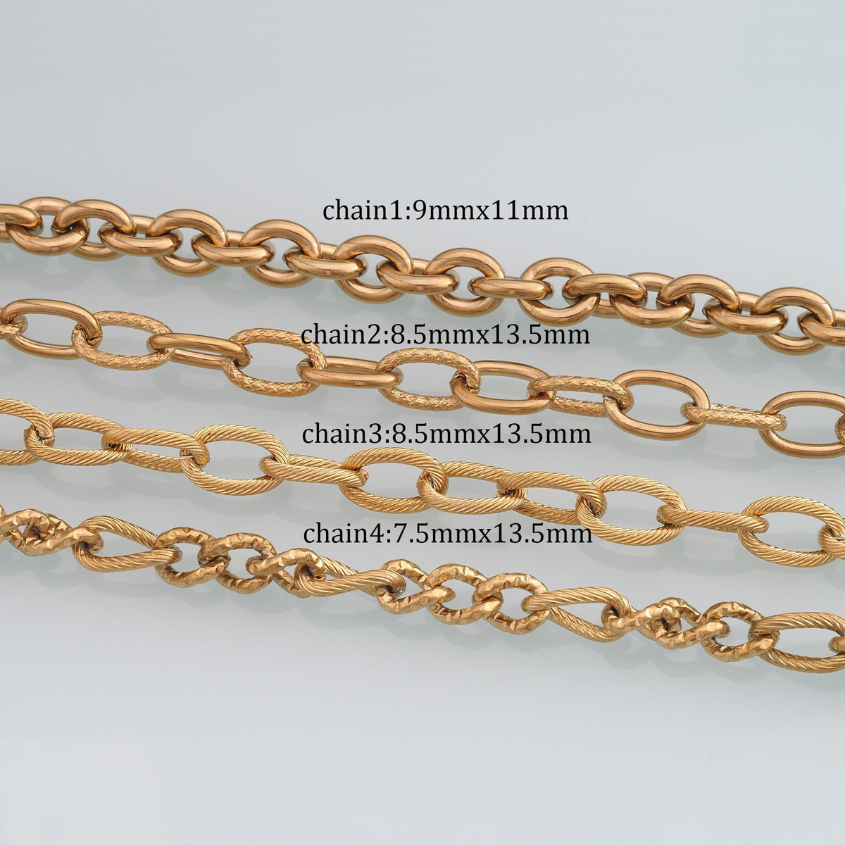 Stainless Steel Twist Oval Chain,14K Gold Stainless Steel Chain,Waterproof Chain for DIY Necklace Bracelet Making