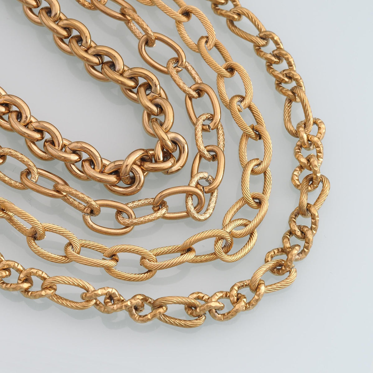 Stainless Steel Twist Oval Chain,14K Gold Stainless Steel Chain,Waterproof Chain for DIY Necklace Bracelet Making