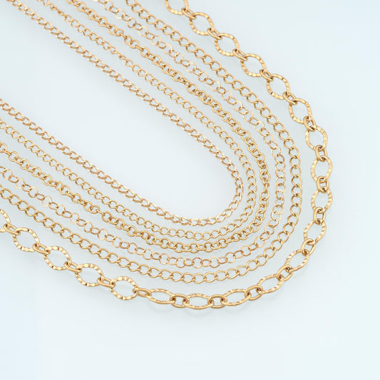 Stainless Steel Round Chain,14K Gold Stainless Steel Chain,Waterproof Chain for DIY Necklace Bracelet Making