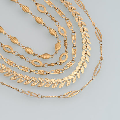 Stainless Steel Leaf Chain,14K Gold Stainless Steel Chain,Waterproof Chain for DIY Necklace Bracelet Making