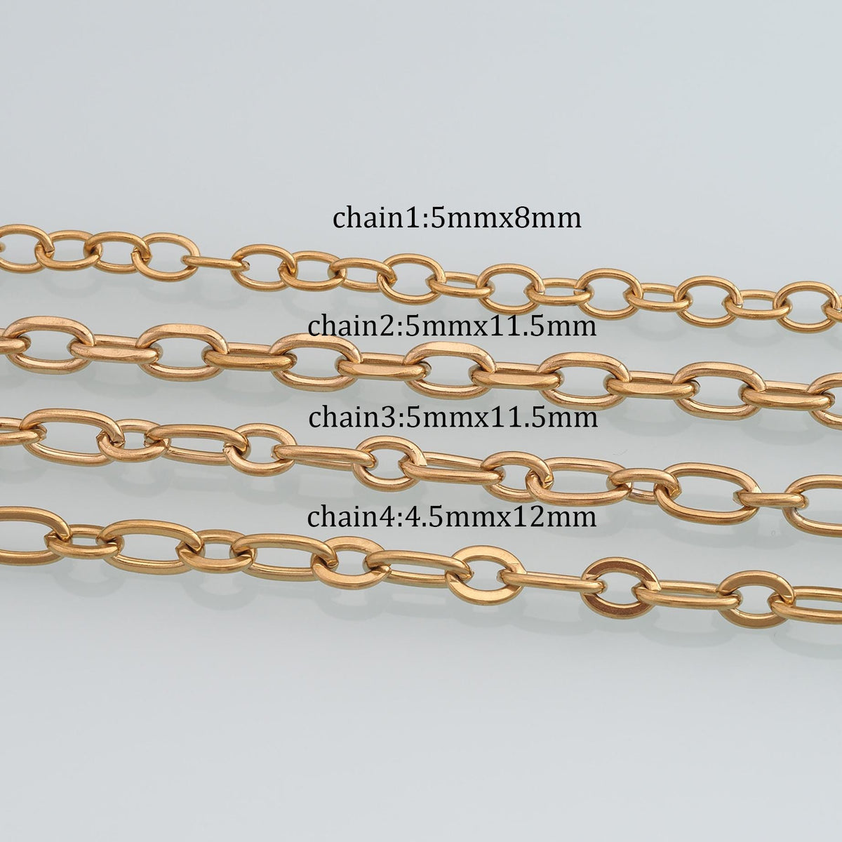 Stainless Steel Oval Chain,14K Gold Stainless Steel Chain,Waterproof Chain for DIY Necklace Bracelet Making