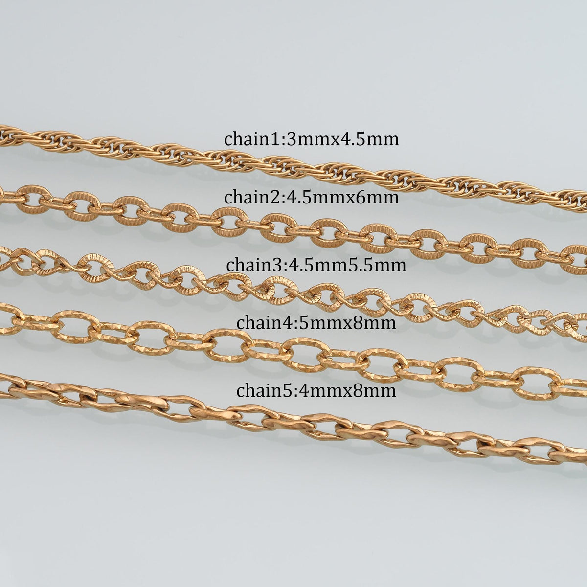 Stainless Steel Embossed Oval Chain,14K Gold Stainless Steel Chain,Waterproof Chain for DIY Necklace Bracelet Making