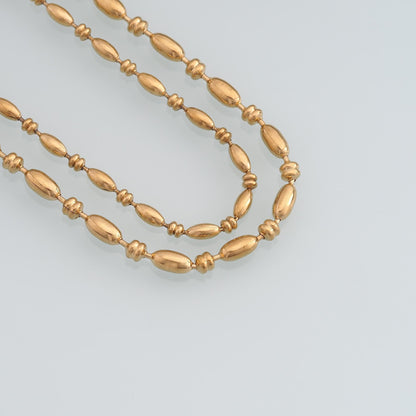 Stainless Steel Olive Beads Chain,14K Gold Stainless Steel Chain,Waterproof Chain for DIY Necklace Bracelet Making