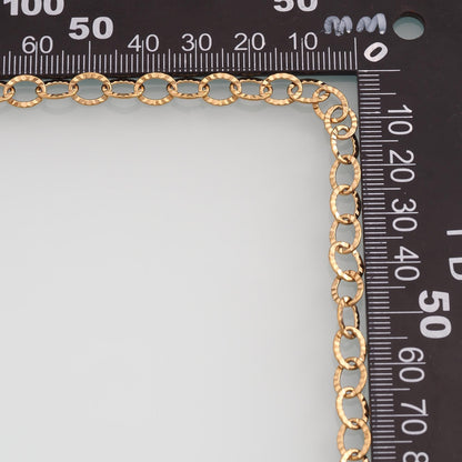Stainless Steel Oval Texture Chain,14K Gold Stainless Steel Chain,Waterproof Chain for DIY Necklace Bracelet Making