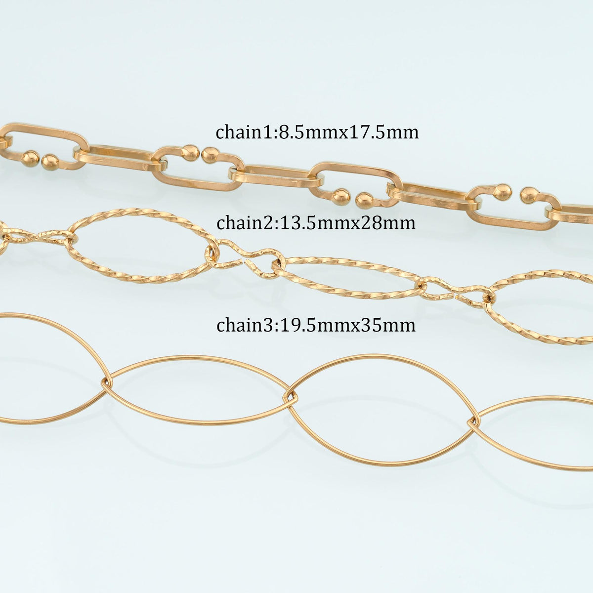 Stainless Steel Twist Oval Chain,14K Gold Stainless Steel Chain,Waterproof Chain for DIY Necklace Bracelet Making