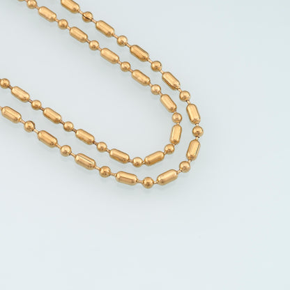 Stainless Steel Round Beads Chain,14K Gold Stainless Steel Chain,Waterproof Chain for DIY Necklace Bracelet Making
