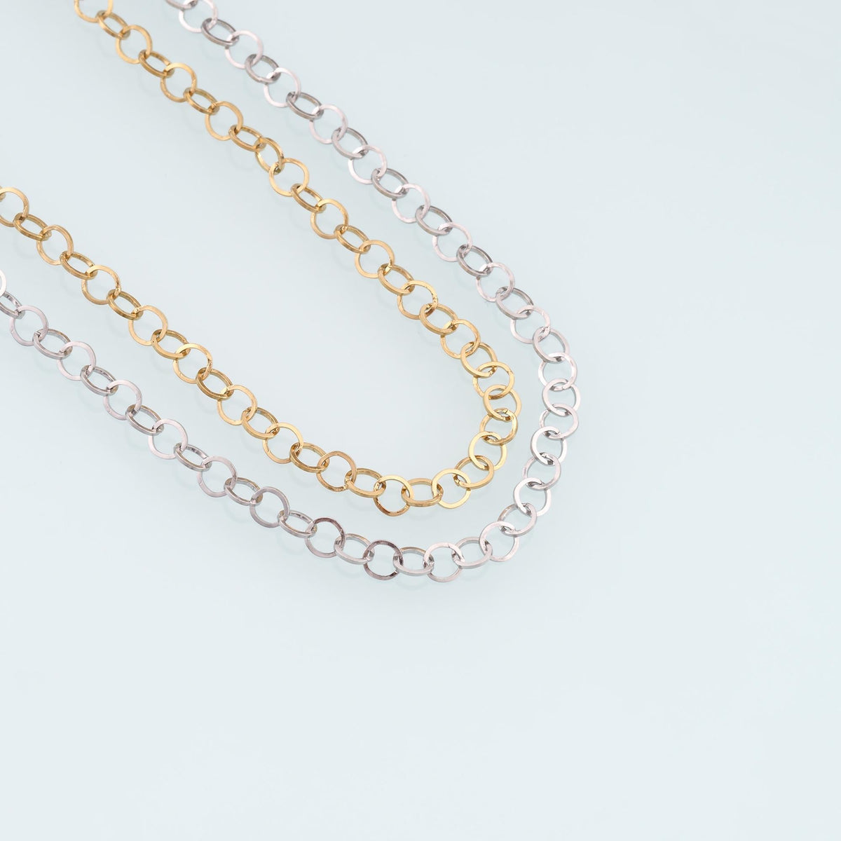 Stainless Steel Round Chain,14K Gold Stainless Steel Chain,Waterproof Chain for DIY Necklace Bracelet Making