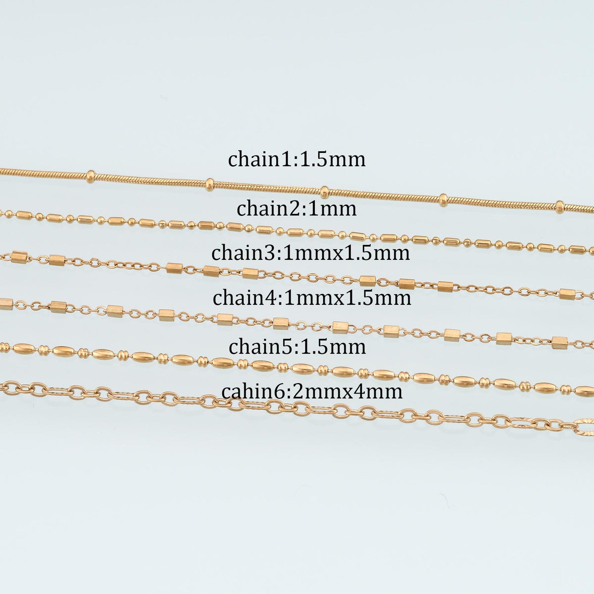 Stainless Steel Hexagon Chain,14K Gold Stainless Steel Chain,Waterproof Chain for DIY Necklace Bracelet Making