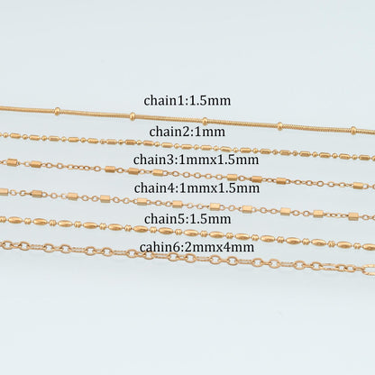 Stainless Steel Hexagon Chain,14K Gold Stainless Steel Chain,Waterproof Chain for DIY Necklace Bracelet Making