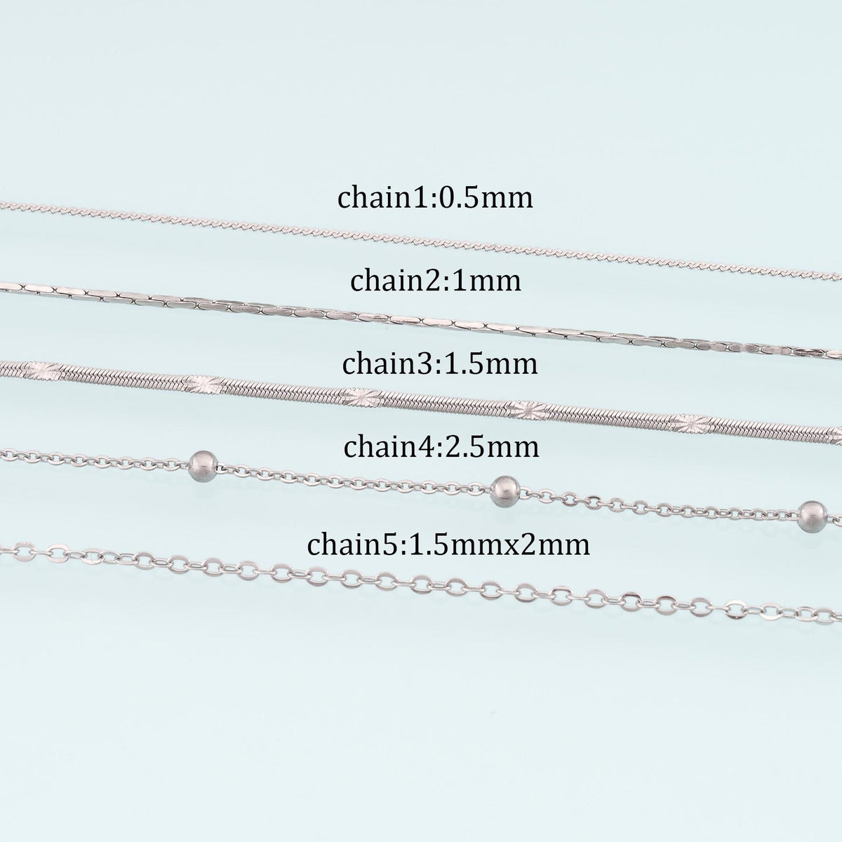 Stainless Steel Snake Bone Chain,Silver Stainless Steel Chain,Waterproof Chain for DIY Necklace Bracelet Making
