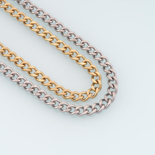 Stainless Steel Cuba Chain,14K Gold Stainless Steel Chain,Waterproof Chain for DIY Necklace Bracelet Making