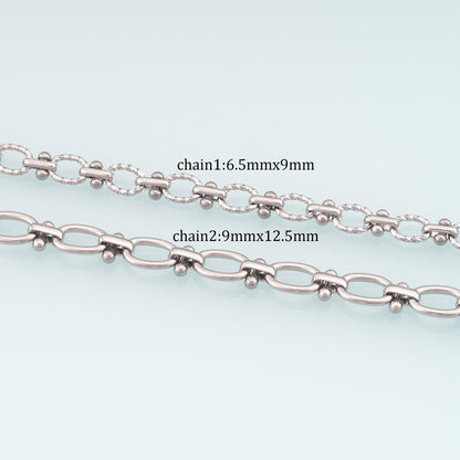 Stainless Steel Twist Spacer Chain,Silver Stainless Steel Chain,Waterproof Chain for DIY Necklace Bracelet Making