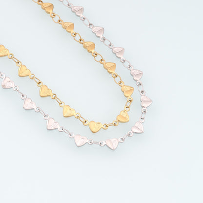 Stainless Steel Heart Chain,14K Gold Stainless Steel Chain,Waterproof Chain for DIY Necklace Bracelet Making