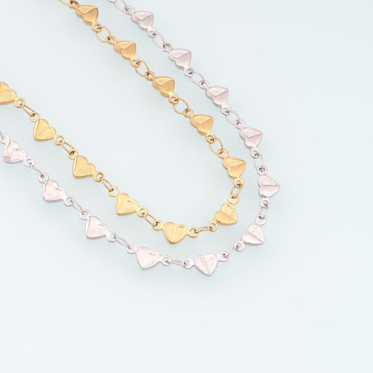 Stainless Steel Heart Chain,14K Gold Stainless Steel Chain,Waterproof Chain for DIY Necklace Bracelet Making