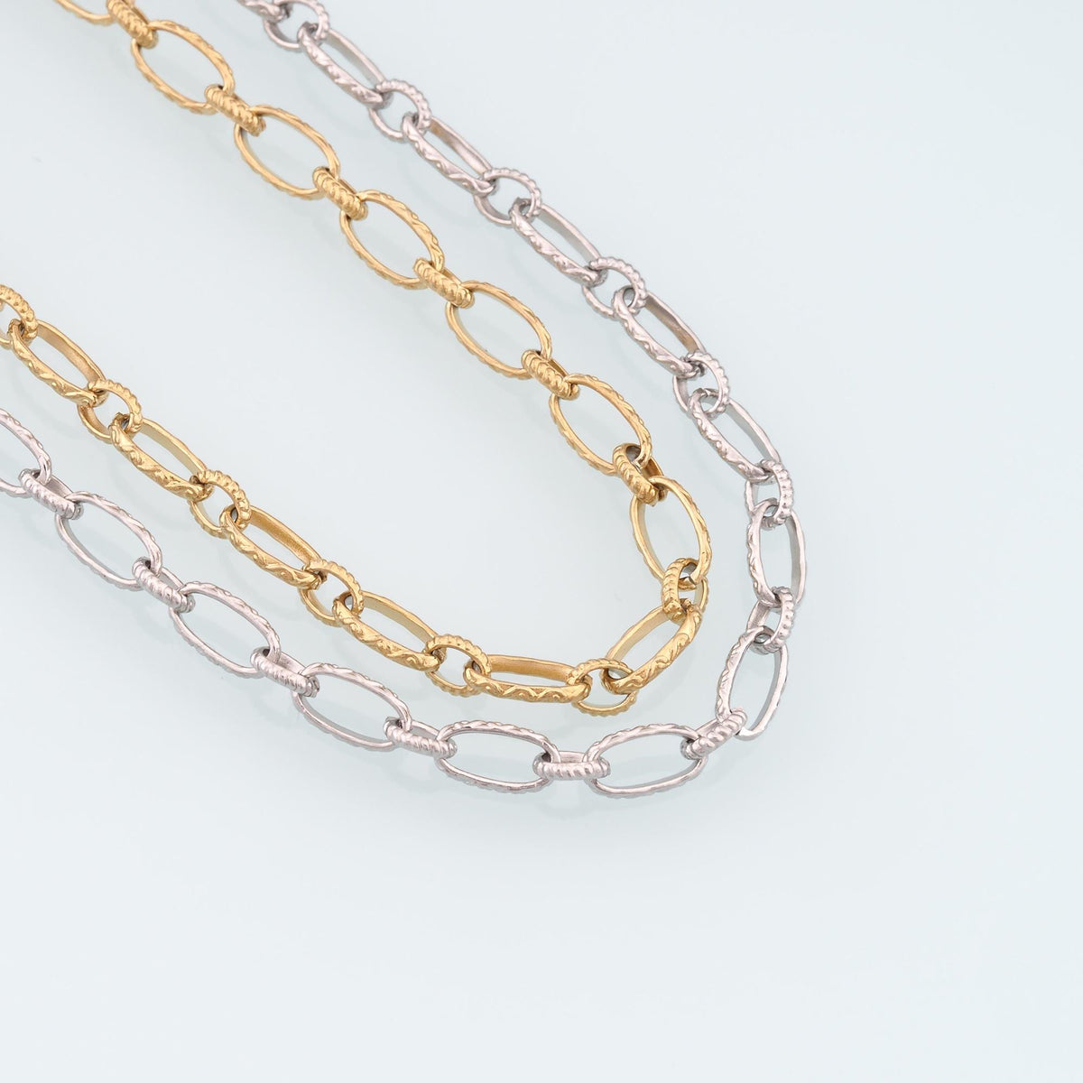 Stainless Steel Embossed Oval Chain,14K Gold Stainless Steel Chain,Waterproof Chain for DIY Necklace Bracelet Making
