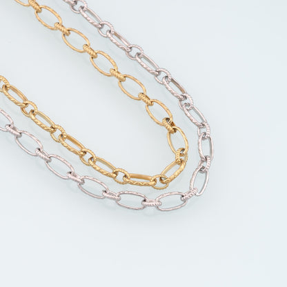 Stainless Steel Embossed Oval Chain,14K Gold Stainless Steel Chain,Waterproof Chain for DIY Necklace Bracelet Making