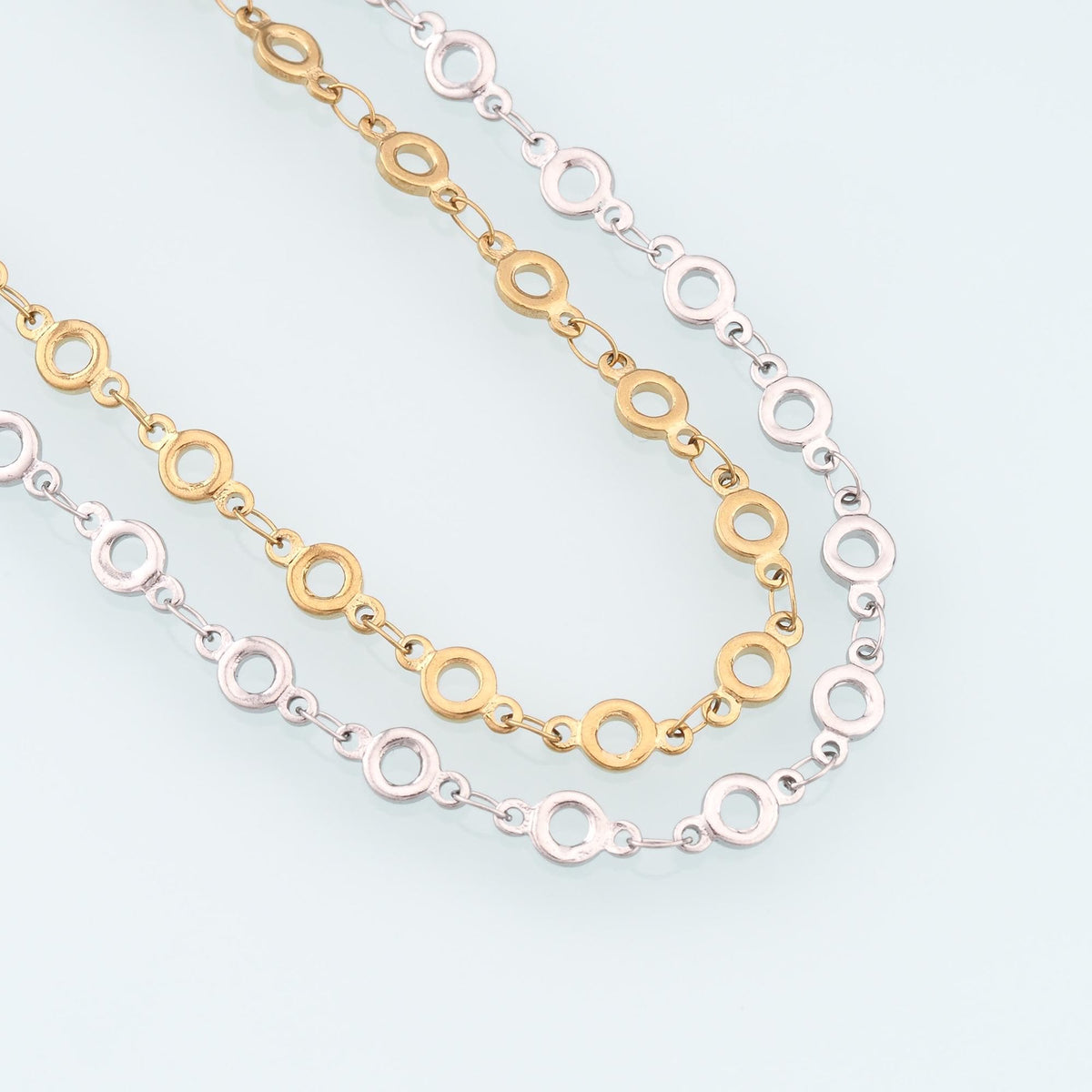 Stainless Steel Hollow Ring Chain,14K Gold Stainless Steel Chain,Waterproof Chain for DIY Necklace Bracelet Making