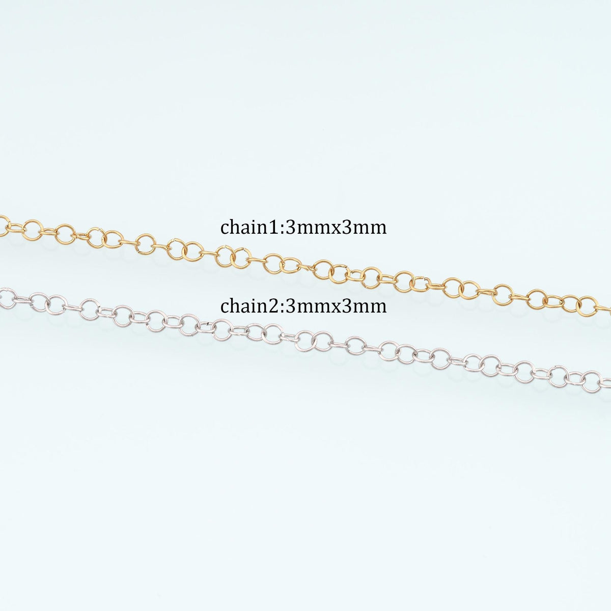 Stainless Steel Round Chain,14K Gold Stainless Steel Chain,Waterproof Chain for DIY Necklace Bracelet Making