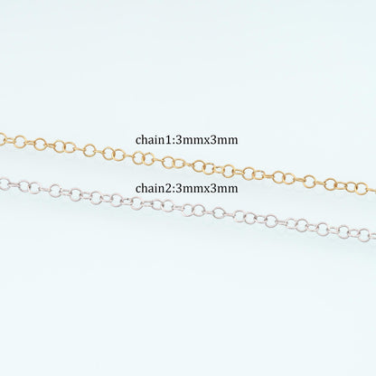 Stainless Steel Round Chain,14K Gold Stainless Steel Chain,Waterproof Chain for DIY Necklace Bracelet Making