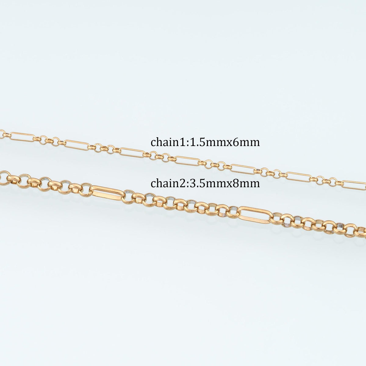 Stainless Steel Figaro Chain,14K Gold Stainless Steel Chain,Waterproof Chain for DIY Necklace Bracelet Making