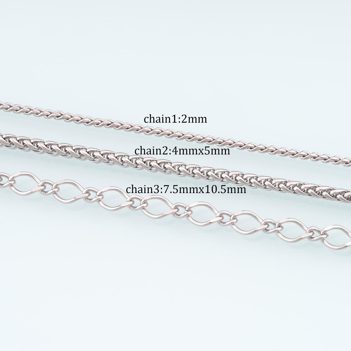 Stainless Steel Chopin Chain,Silver Stainless Steel Chain,Waterproof Chain for DIY Necklace Bracelet Making