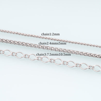 Stainless Steel Chopin Chain,Silver Stainless Steel Chain,Waterproof Chain for DIY Necklace Bracelet Making