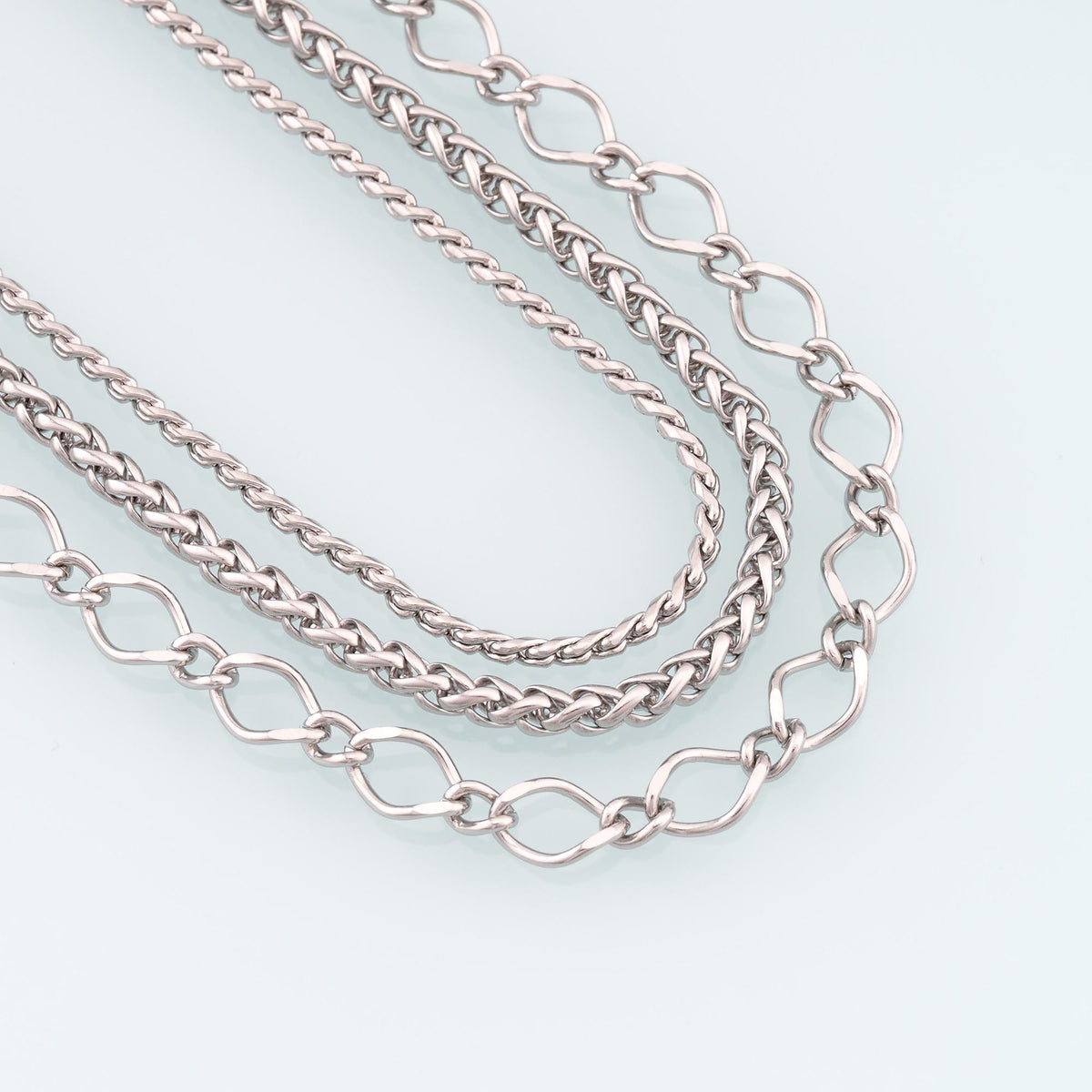 Stainless Steel Chopin Chain,Silver Stainless Steel Chain,Waterproof Chain for DIY Necklace Bracelet Making