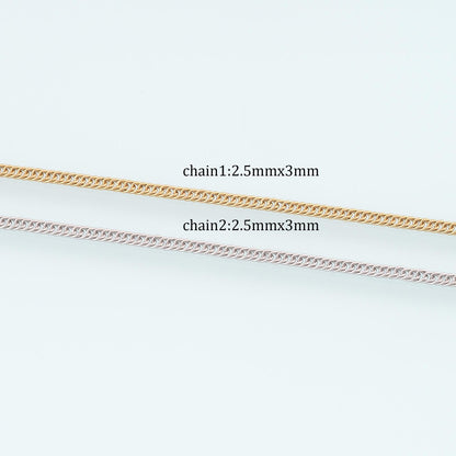 Stainless Steel Meso Chain,14K Gold Stainless Steel Chain,Waterproof Chain for DIY Necklace Bracelet Making