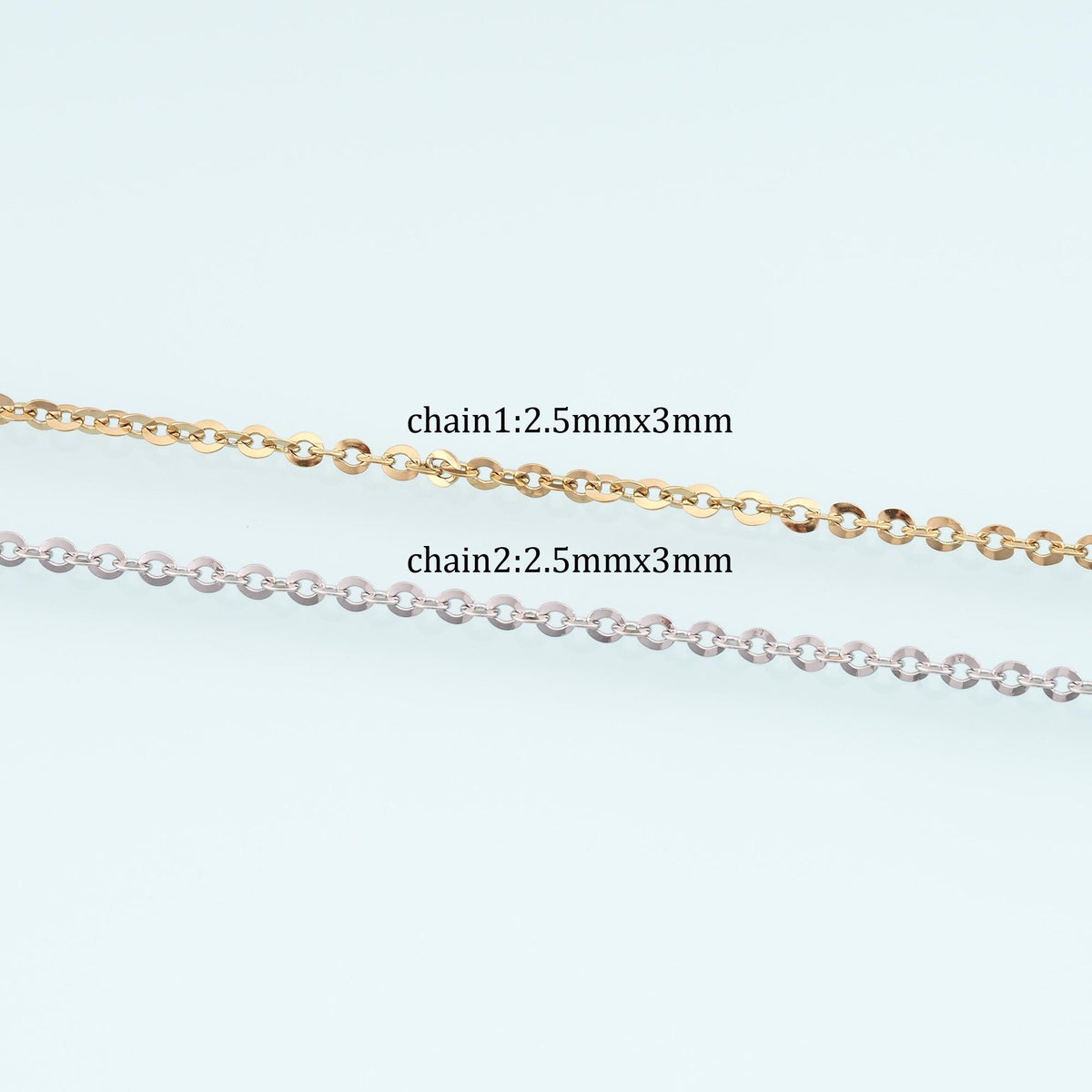 Stainless Steel Round Chain,14K Gold Stainless Steel Chain,Waterproof Chain for DIY Necklace Bracelet Making