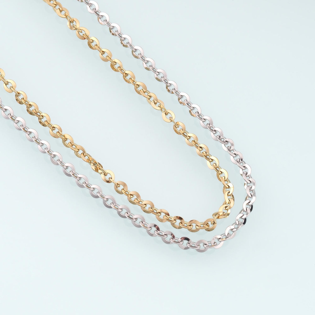 Stainless Steel Round Chain,14K Gold Stainless Steel Chain,Waterproof Chain for DIY Necklace Bracelet Making