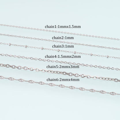 Stainless Steel Chopin Chain,Silver Stainless Steel Chain,Waterproof Chain for DIY Necklace Bracelet Making