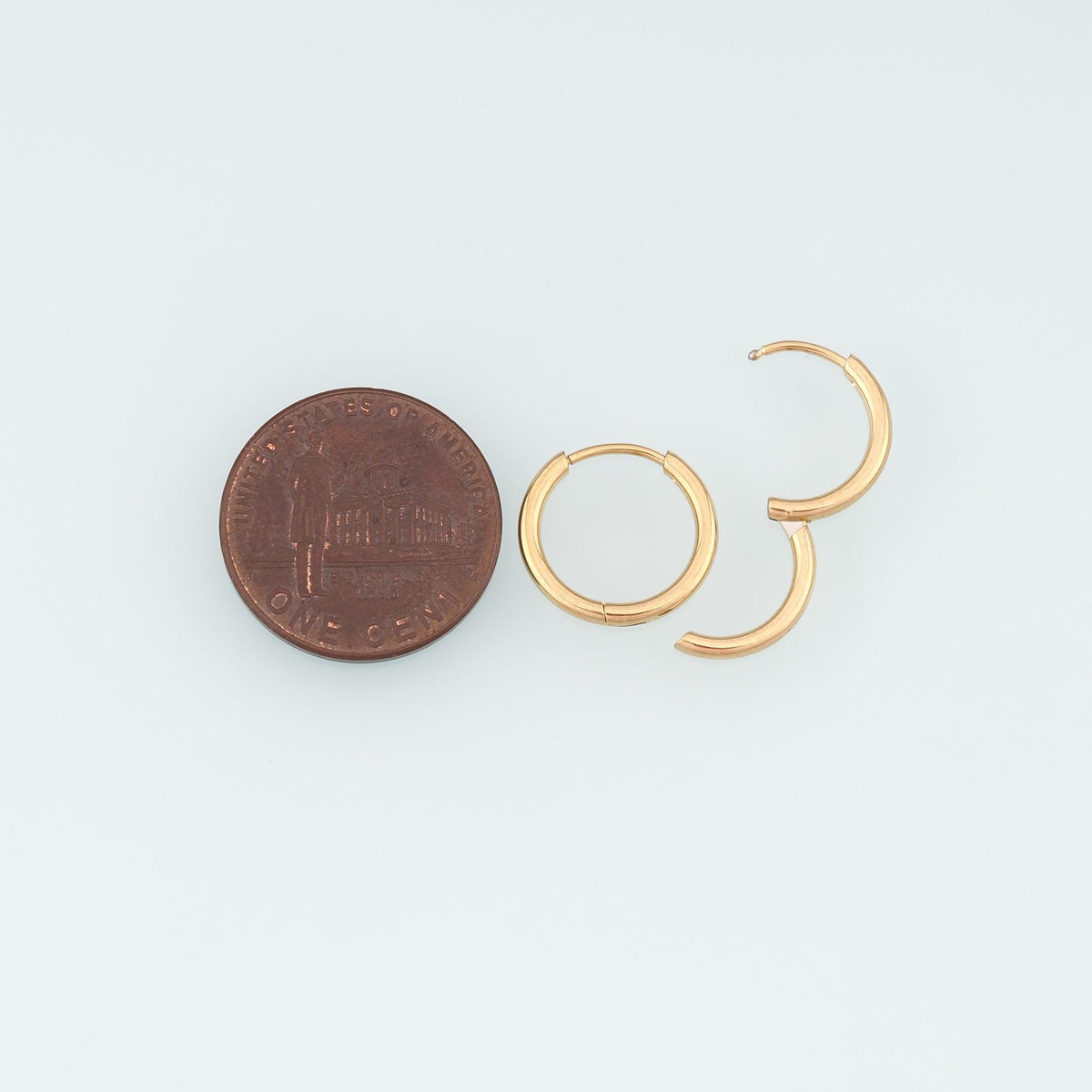 A Pair Stainless Steel Huggie Earrings, 14K Gold Filled Waterproof Never Fade Huggie Hoops,Everyday DIY Jewelry Ear Stack Jew