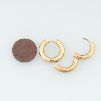 A Pair Stainless Steel Huggie Earrings, 14K Gold Filled Waterproof Never Fade Huggie Hoops,Everyday DIY Jewelry Ear Stack Jew