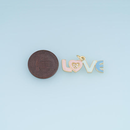 18K Gold Filled Enamel Letter Charm Pendant for Jewelry Making