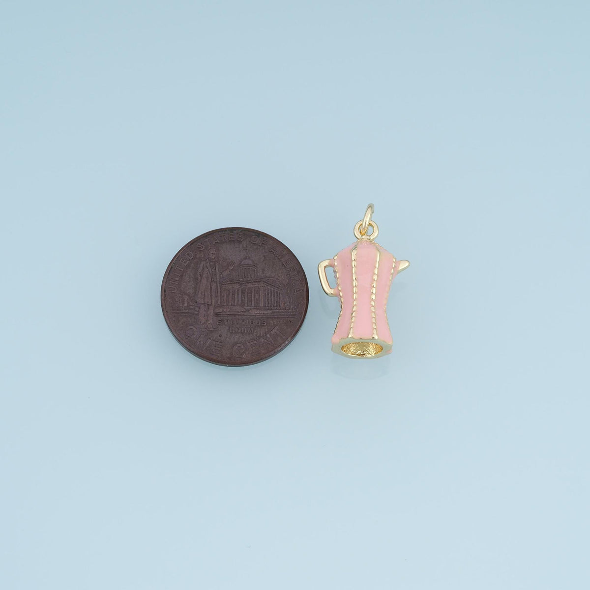 18K Gold Filled Enamel Charm Pendant for Jewelry Making
