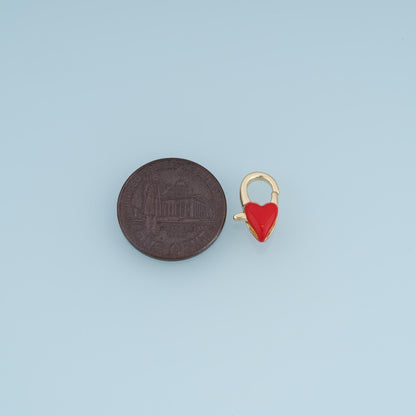 18K Gold Filled Enamel Heart Clasp for Jewelry Making