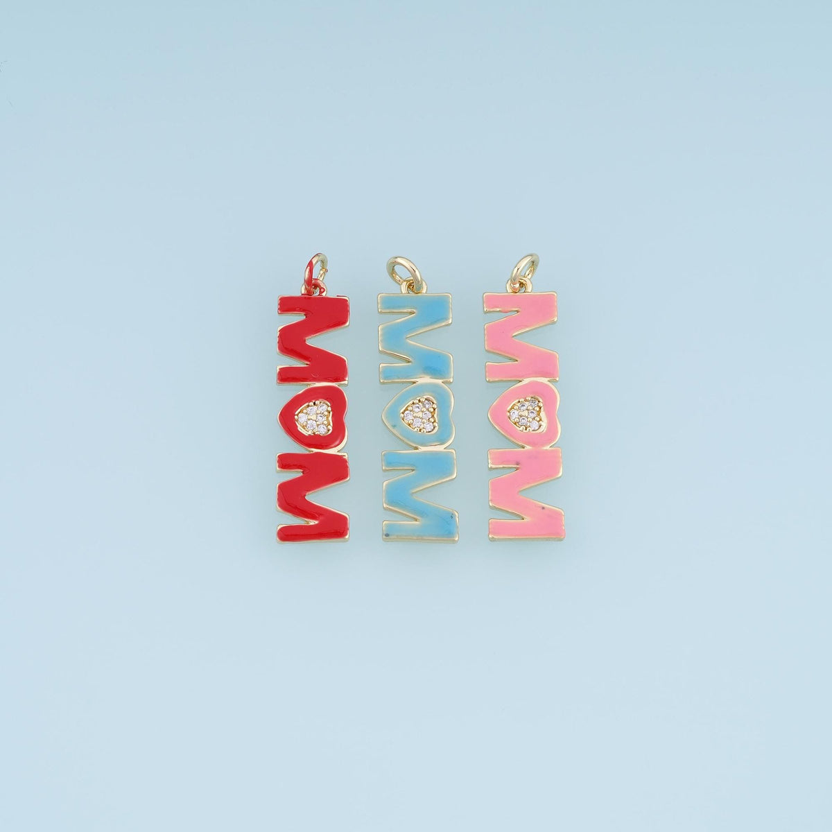 18K Gold Filled Enamel Letter Charm Pendant for Jewelry Making