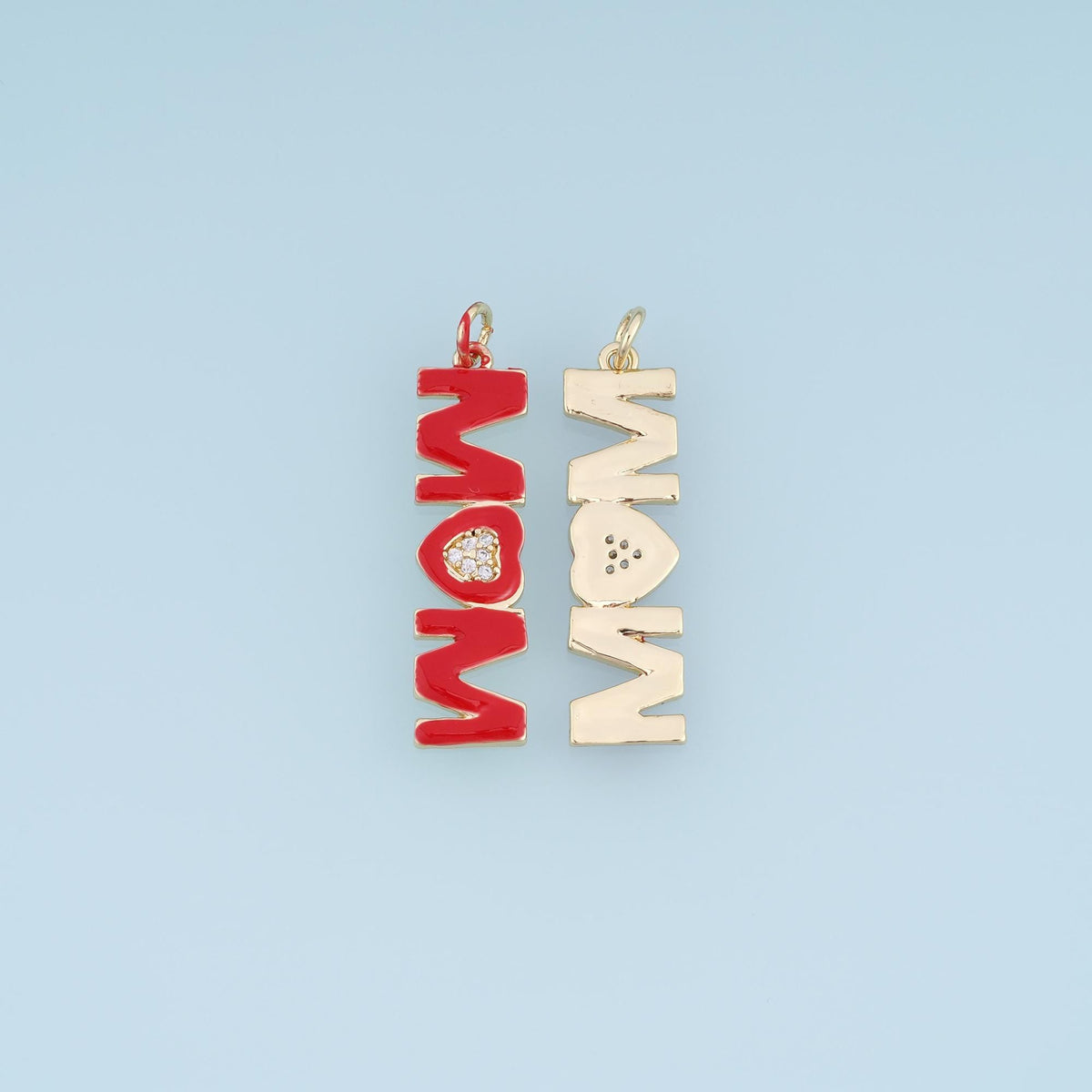 18K Gold Filled Enamel Letter Charm Pendant for Jewelry Making