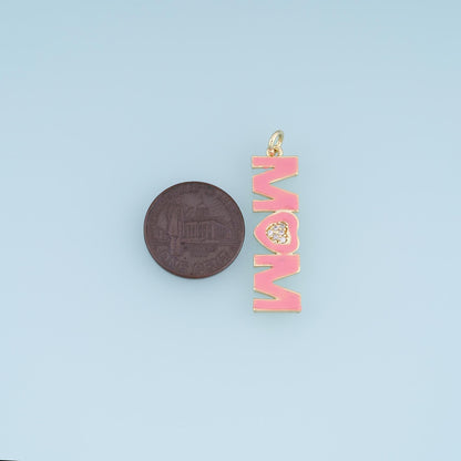 18K Gold Filled Enamel Letter Charm Pendant for Jewelry Making
