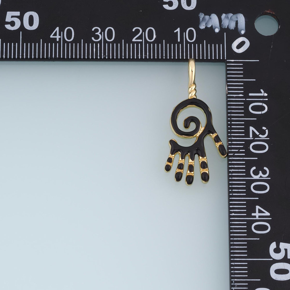 Gold Enamel Spiral Palm Pendant,18K Gold Filled Exquisite Charm Bracelet Necklace for DIY Jewelry Making Supply