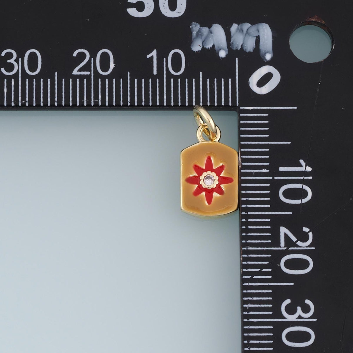 18K Gold Filled Enamel Flower Charm Pendant for Jewelry Making