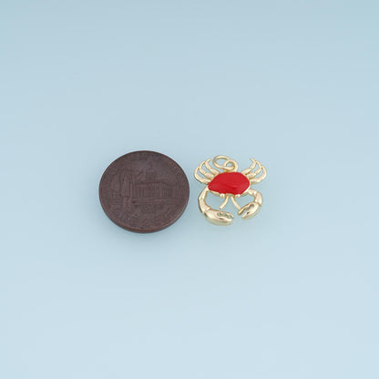 18K Gold Filled Enamel Charm Pendant for Jewelry Making