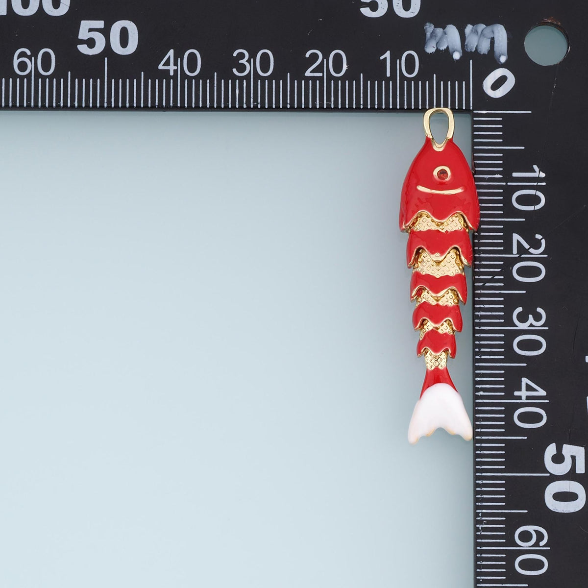18K Gold Filled Enamel Fish Charm Pendant for Jewelry Making