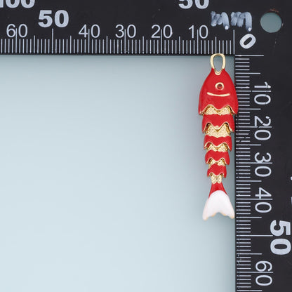 18K Gold Filled Enamel Fish Charm Pendant for Jewelry Making