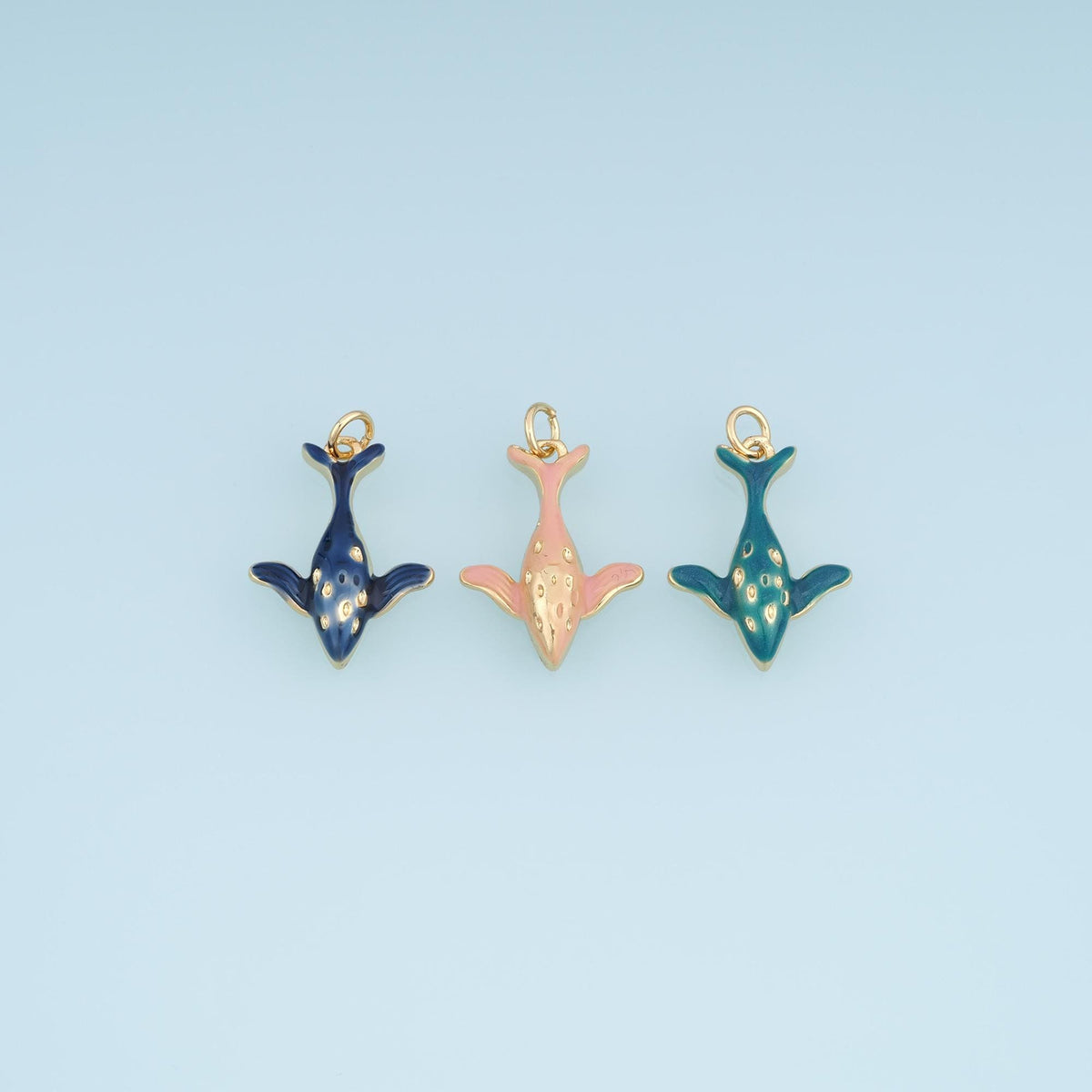 18K Gold Filled Enamel Charm Pendant for Jewelry Making