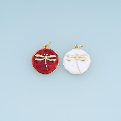 18K Gold Filled Enamel Charm Pendant for Jewelry Making