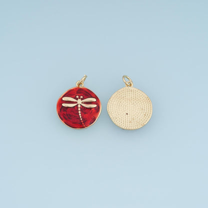 18K Gold Filled Enamel Charm Pendant for Jewelry Making