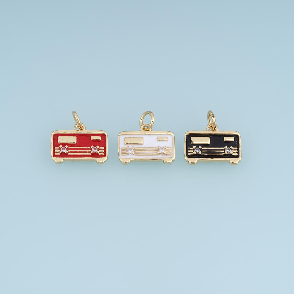18K Gold Filled Enamel Charm Pendant for Jewelry Making
