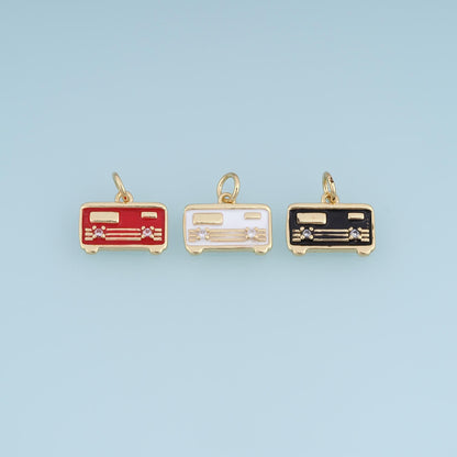 18K Gold Filled Enamel Charm Pendant for Jewelry Making